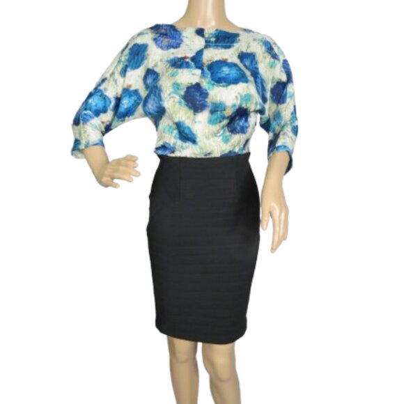 Rachel Roy Blue Floral Pencil Dress - Picture 1 of 7